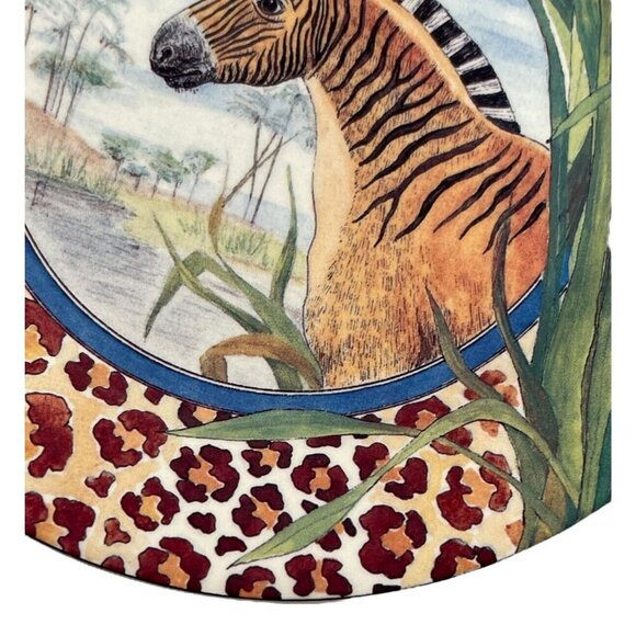 Gien France “Savane” Hand-Painted Zebra Porcelain Plate 15 cm Stamped - Picture 3 of 7